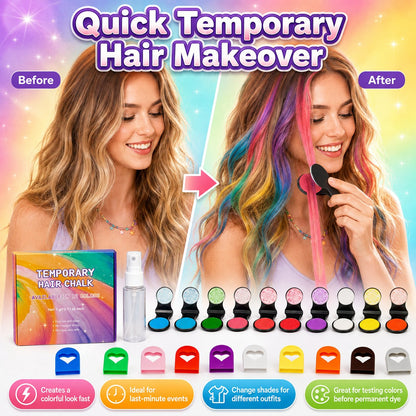 Gentle 12-Color Temporary Hair Chalk Set