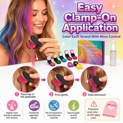 Gentle 12-Color Temporary Hair Chalk Set