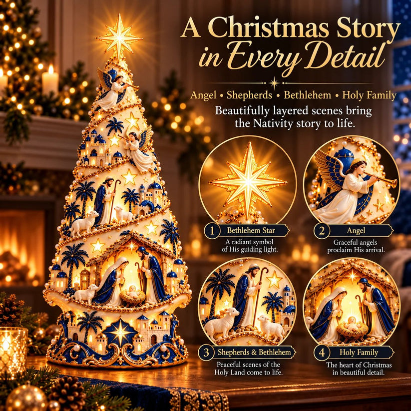 Nativity scene and surrounding projection