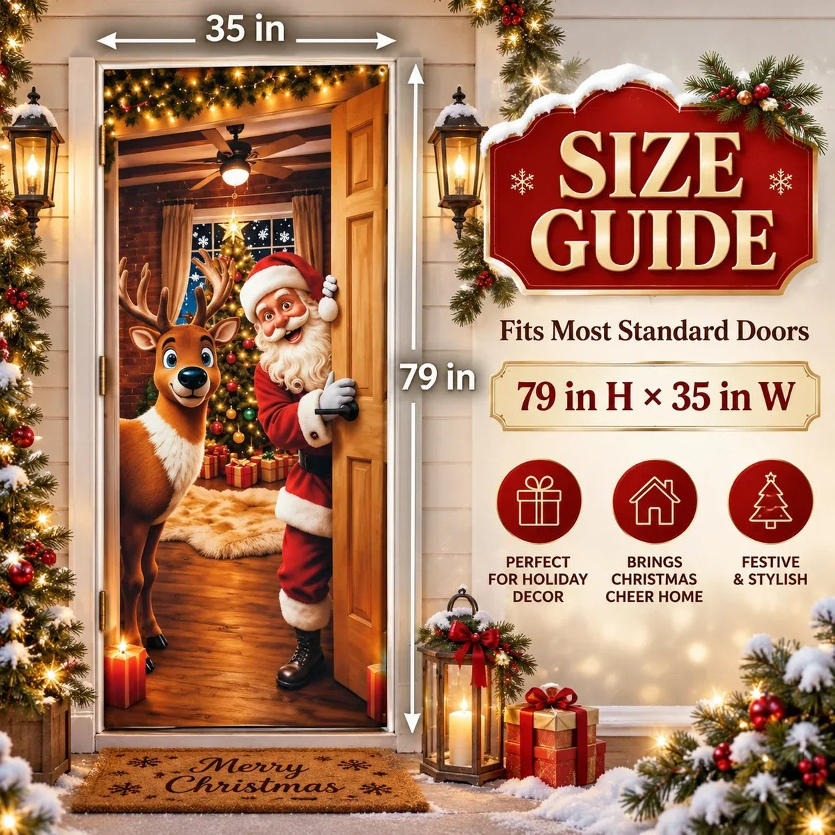 🎄Magical Christmas Door Cover