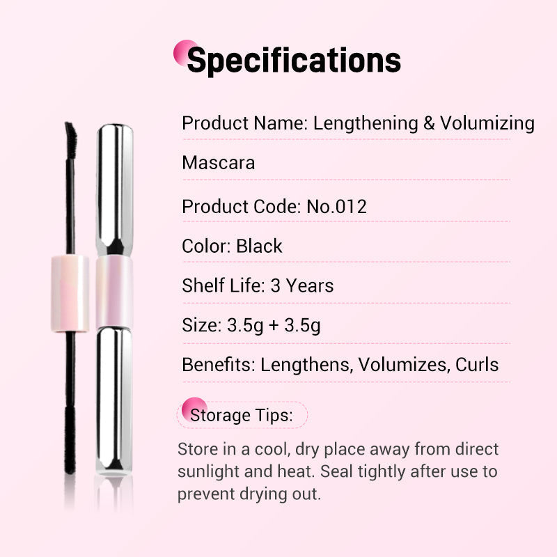 💕50% OFF 💕Double-Ended Waterproof Lengthening & Curling Mascara
