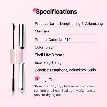 💕50% OFF 💕Double-Ended Waterproof Lengthening & Curling Mascara