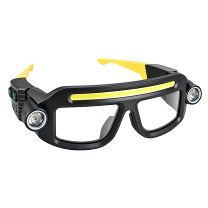 Hands-Free LED Work Glasses – Ultra-Bright Wide Beam, Side Lights, Fit-Over, Heavy-Duty Eye Protection, Multi-Function