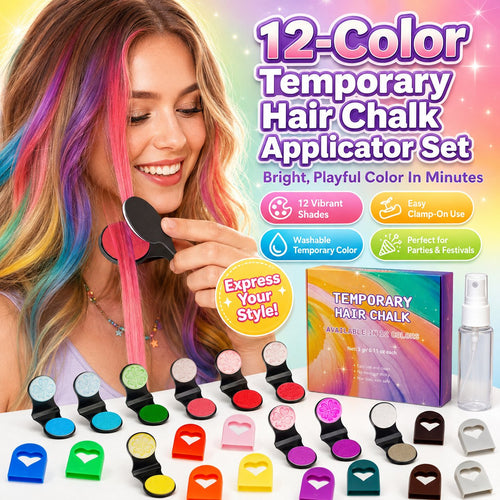 Gentle 12-Color Temporary Hair Chalk Set