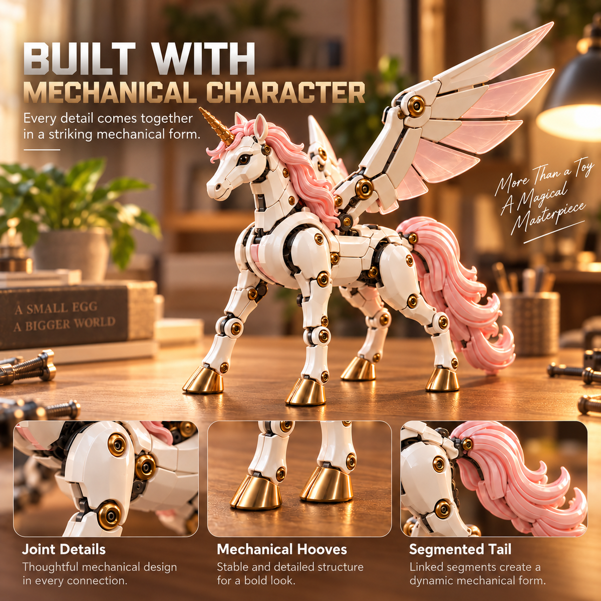 🔥Last Day 60% OFF🦄 2-in-1 Transforming Mechanical Unicorn Egg – Winged Fantasy Figure