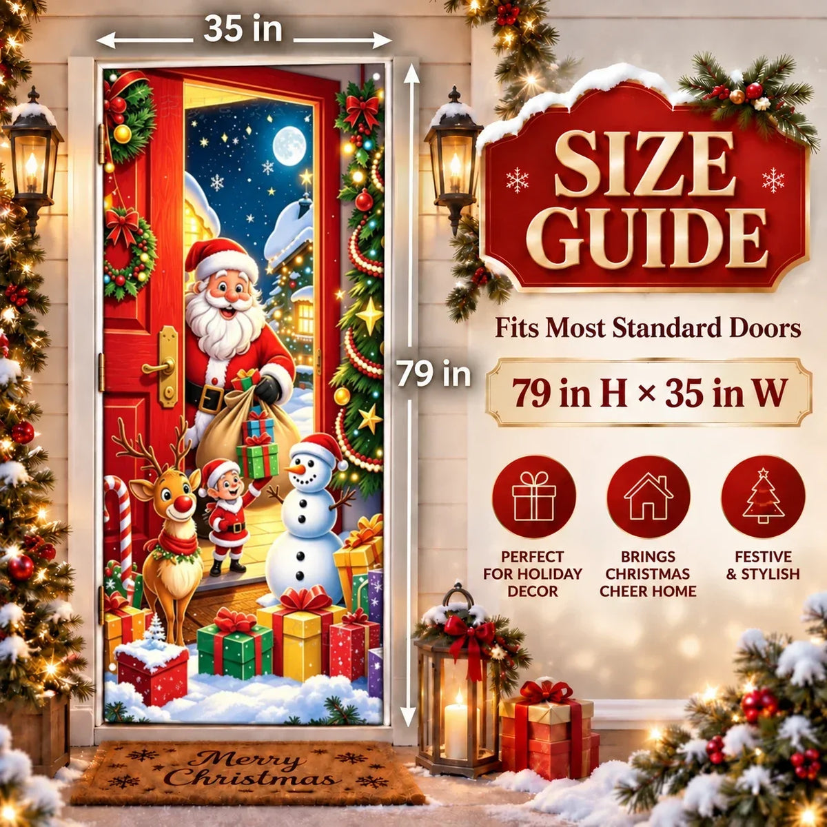 🎄Magical Christmas Door Cover