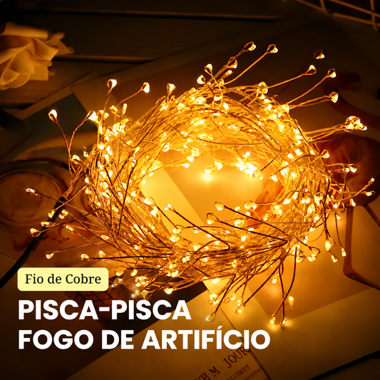 ✨Luzes de Natal Pisca-Pisca de Fio de Cobre com Efeito de Fogos de Artifício