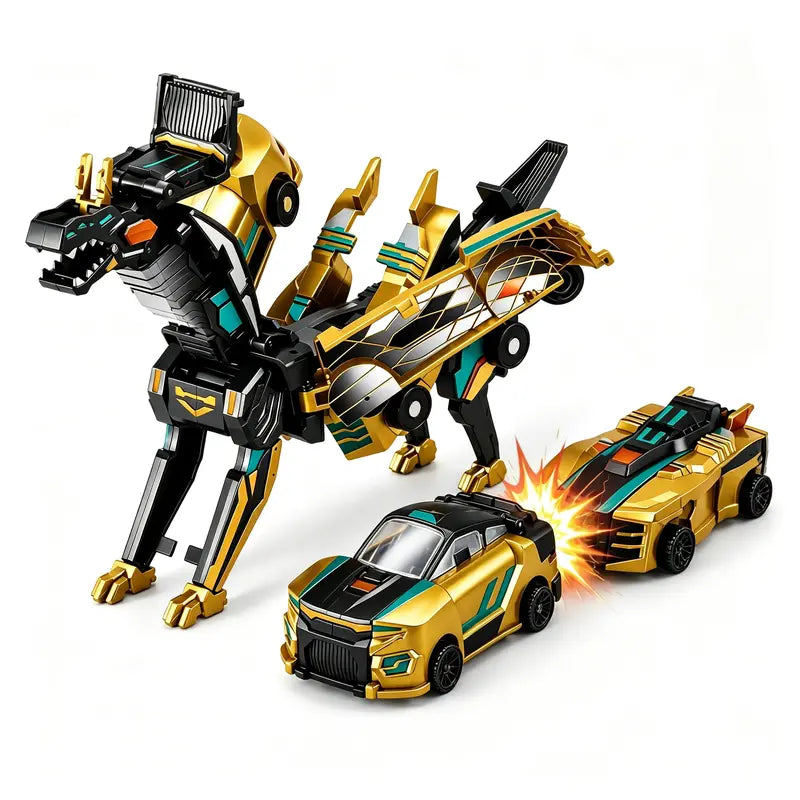 🚗2-in-1 Magnetic Transforming Dragon Car Toy – Racing Car Set